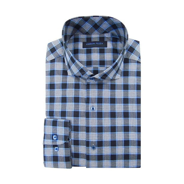 Andrew Fezza Mens Slim Fit Dress Shirt Available in Many Paterns and Colors 
